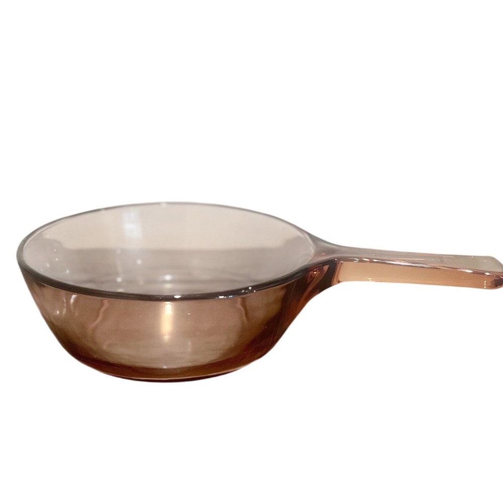 Visions Corning Sauce Pan Brown Glass 0.5L 5.5" Small Skillet Vintage Cookware‎